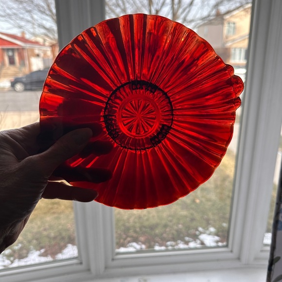 Anchor Hocking Red Ruby 8” Plate - Vintage 1938 - Picture 2 of 5